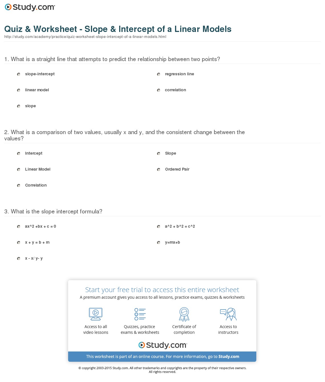 Quiz & Worksheet