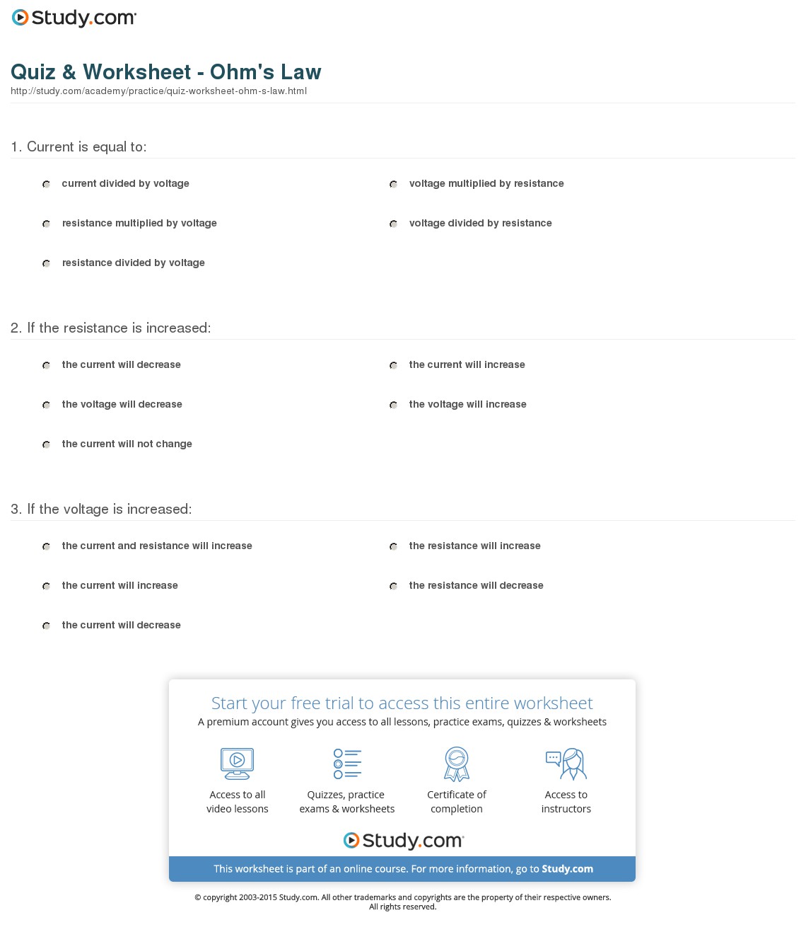 Quiz & Worksheet Quiz & Worksheet