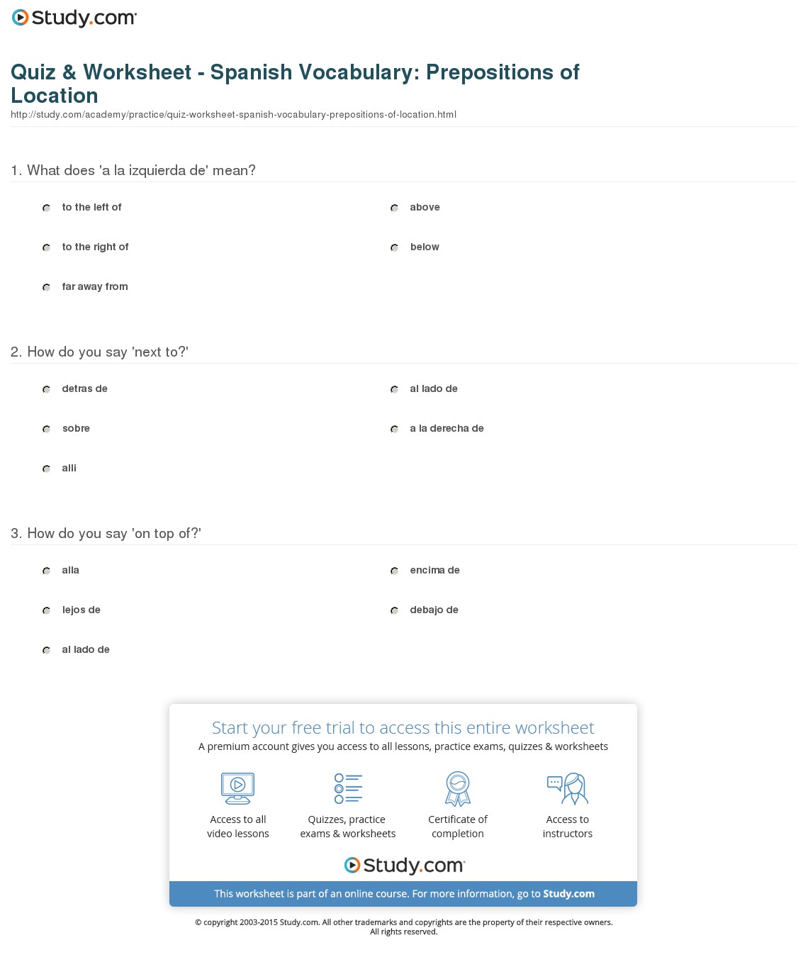 Quiz & Worksheet