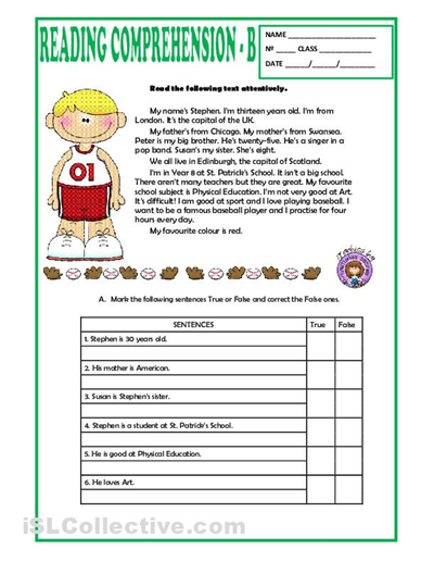 Reading Comprehension Elementary 541350