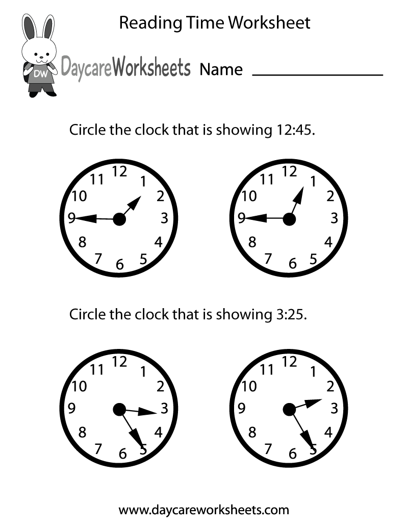 Reading Time Worksheets For The Best Worksheets Image Collection
