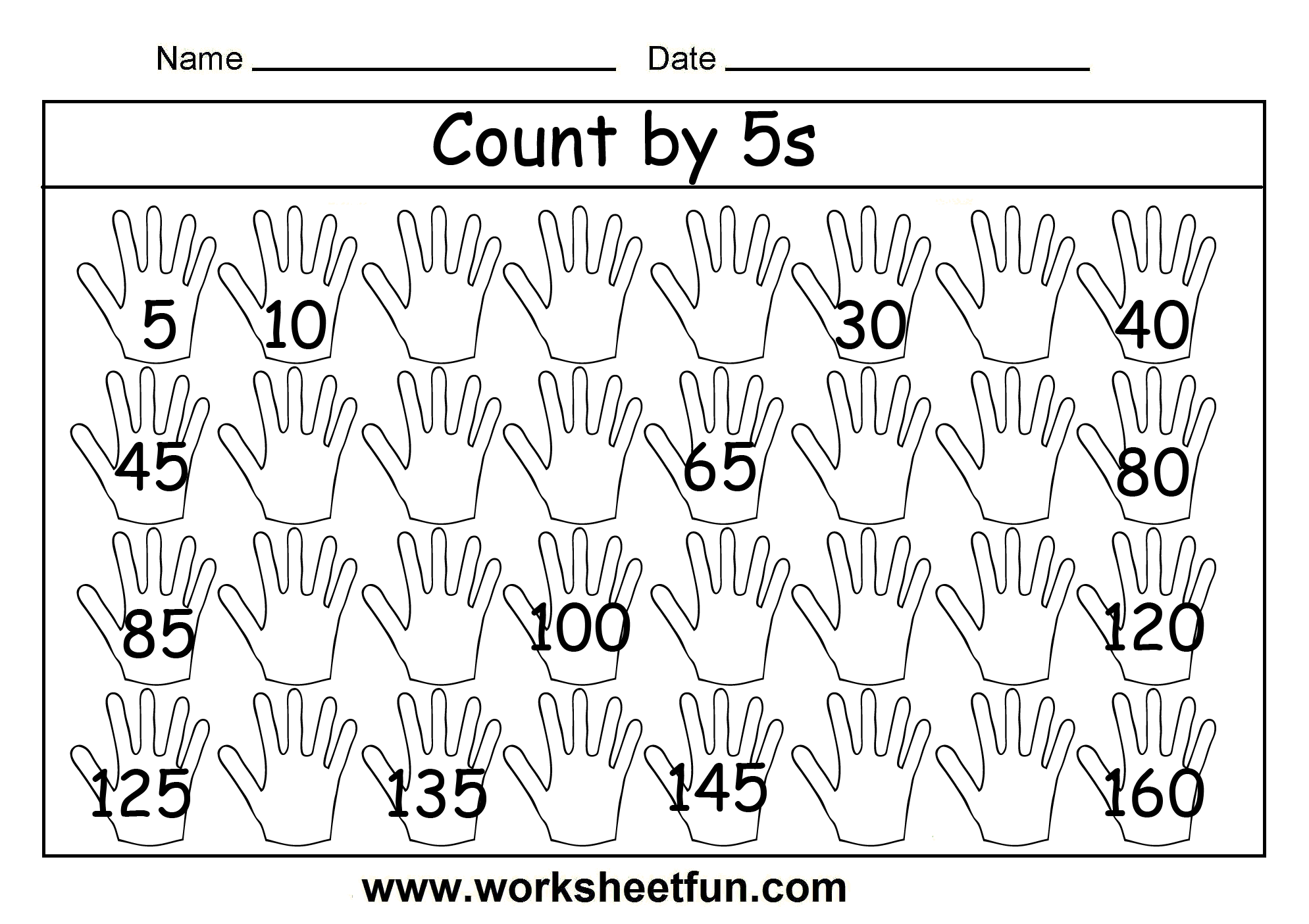 Skip Counting By 5 S Worksheets Kindergarten 539057