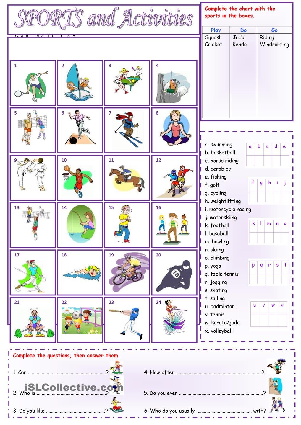 Sports And Activities