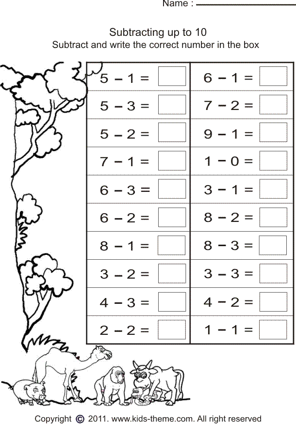 Subtraction Worksheets Grade 1 With The Best Worksheets Image