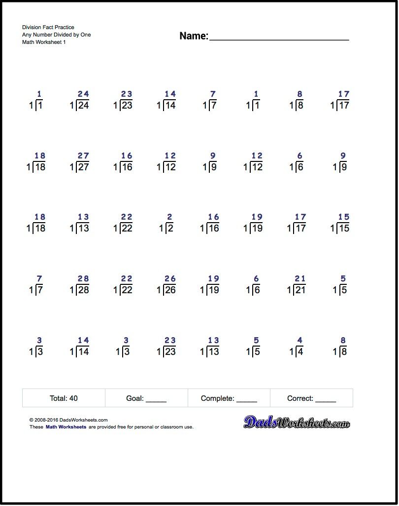 These Are Basic Practice Division Worksheets Designed To Work As