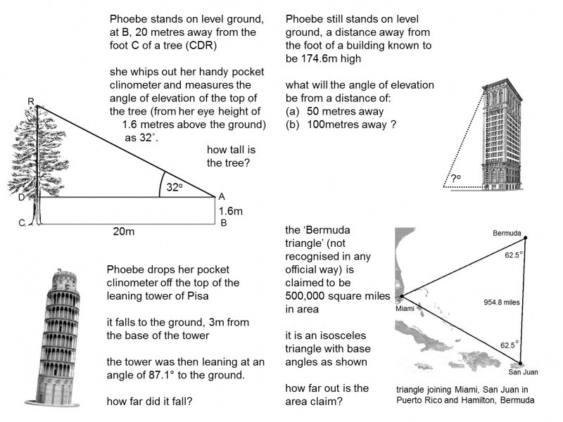 Trigonometry Word Problems Worksheet 784848