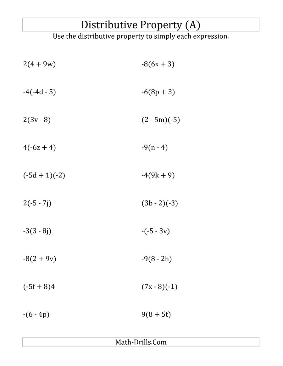 Using The Distributive Property (answers Do Not Include Exponents) (a)