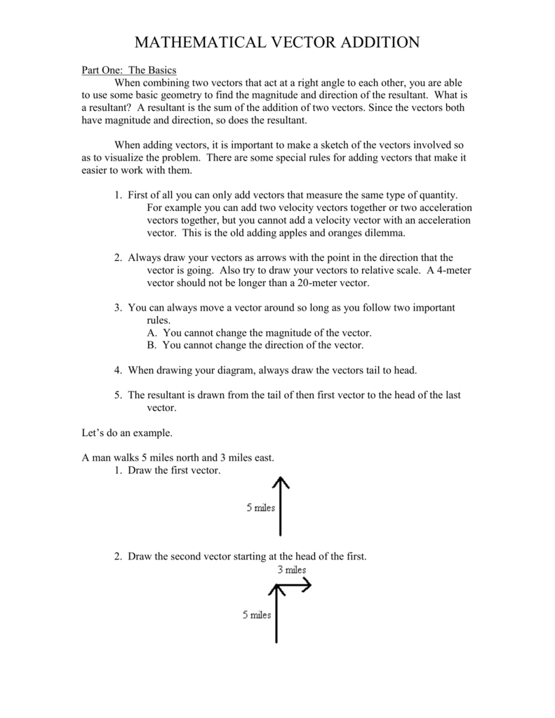 Vector Addition Worksheets With Answers The Best Worksheets Image