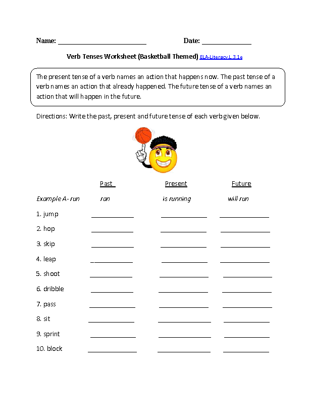 Verb Worksheets 3rd Grade Gallery