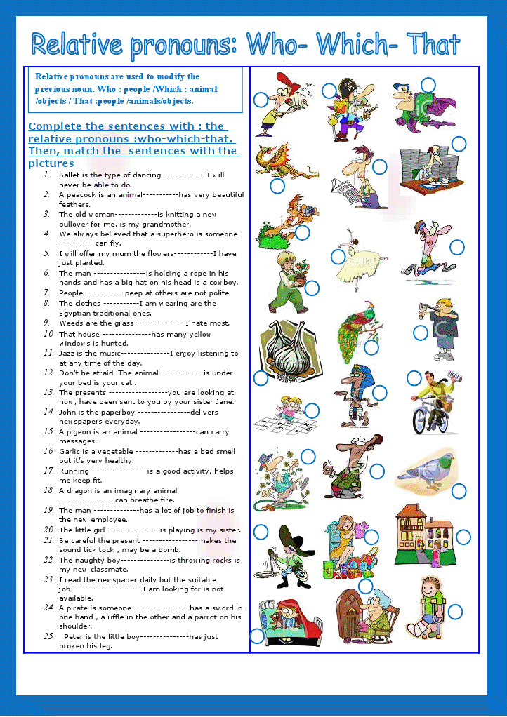 Who That Which Worksheet Choice Image
