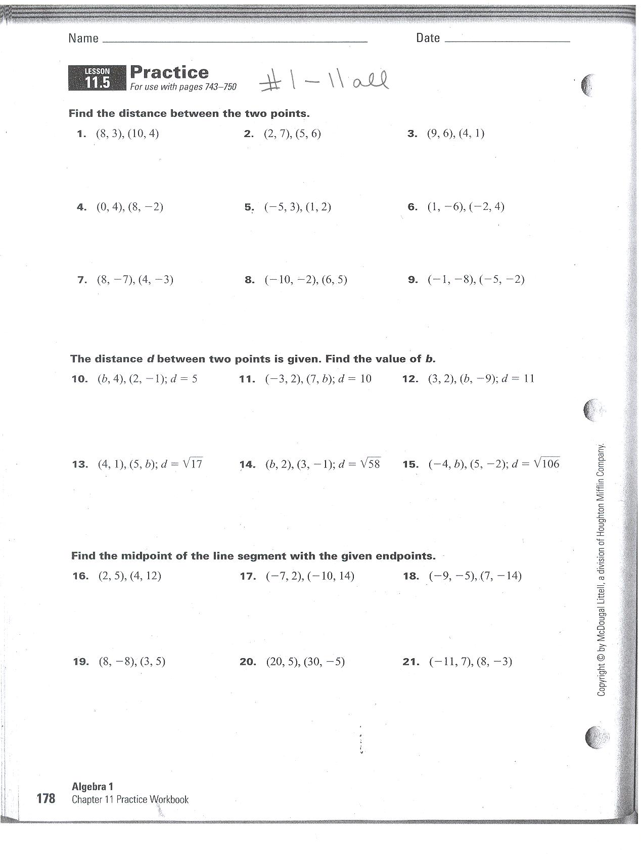 Worksheet  Distance Formula Worksheet  Carlos Lomas Worksheet For