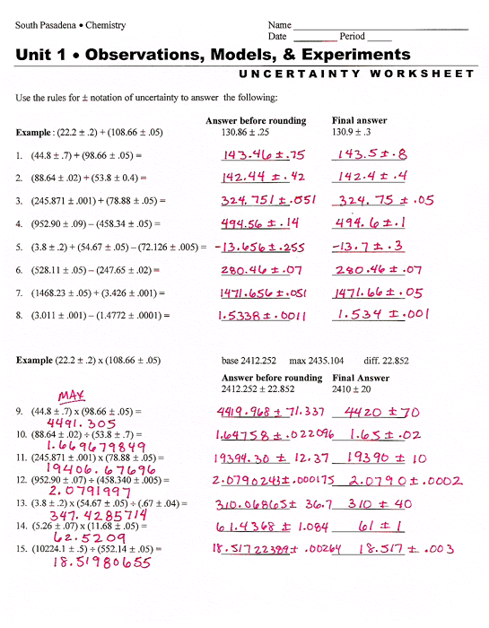 Worksheet Significant Figures Answer Key 703300
