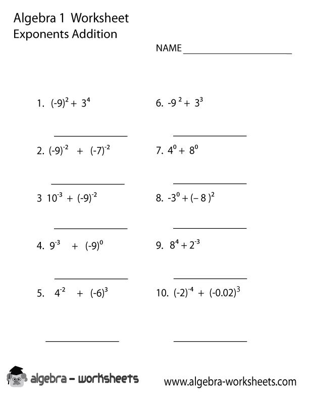 Worksheets For Algebra 1 The Best Worksheets Image Collection