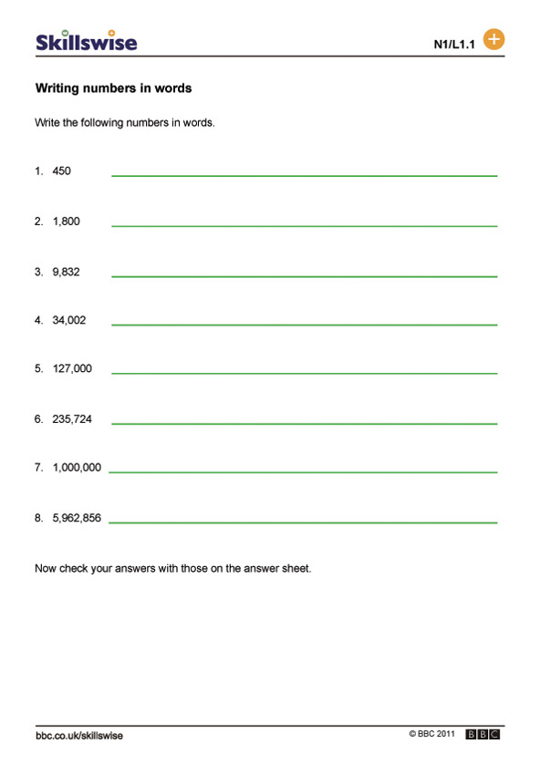 Writing Number Words Worksheets 686886