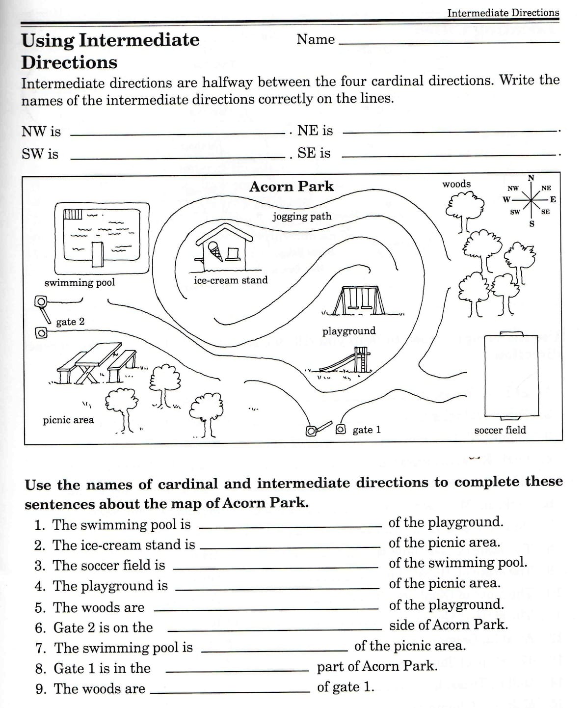 Second Grade Map Skills Worksheets Map Skills Worksheets 3rd Grade