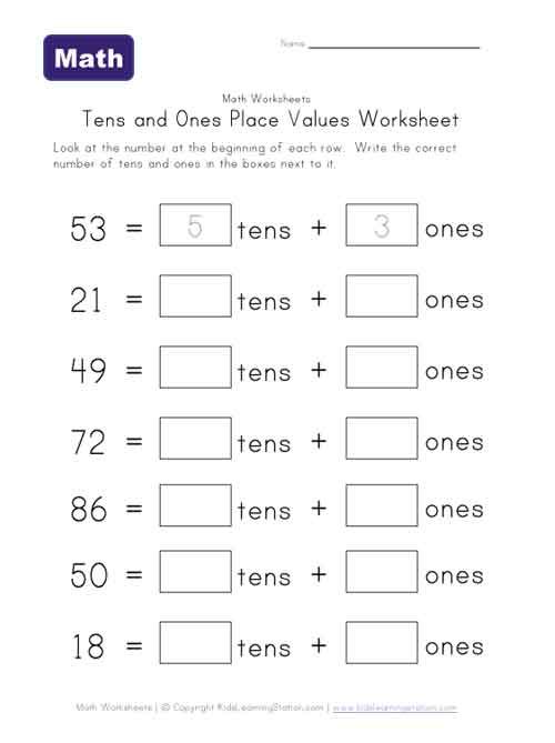 Tens Ones Place Value Worksheet Could Also Use With Find Someone