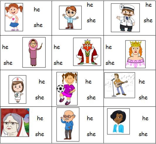 Personal Pronouns Worksheet For 'he' And 'she'