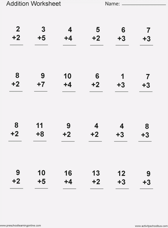 Free First Grade Addition Worksheets â Dailypoll Co