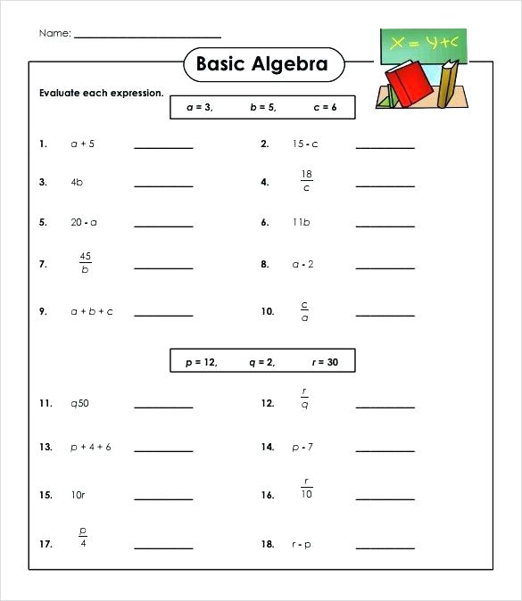 Simple Algebra Worksheet