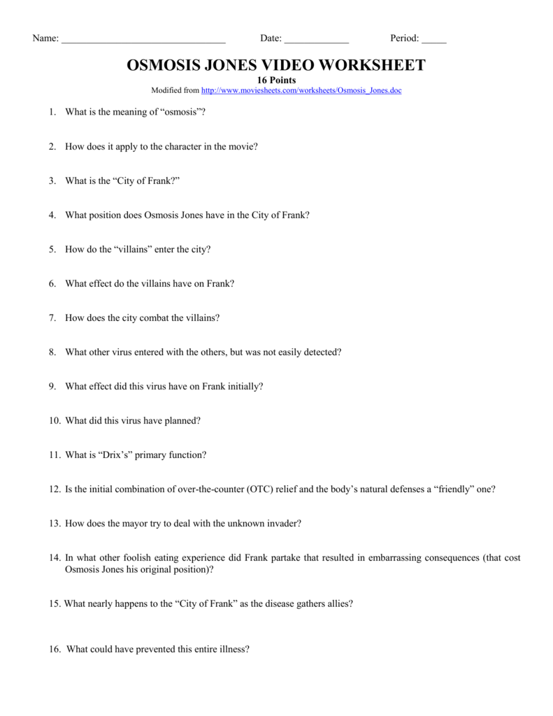 Edfefaedccecf Osmosis Jones Video Worksheet Answers