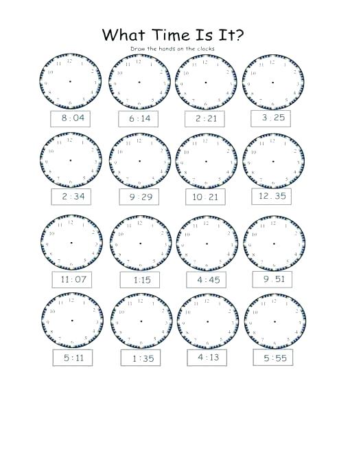 Free Telling Time Worksheets Grade 4 First Grade Time Worksheets
