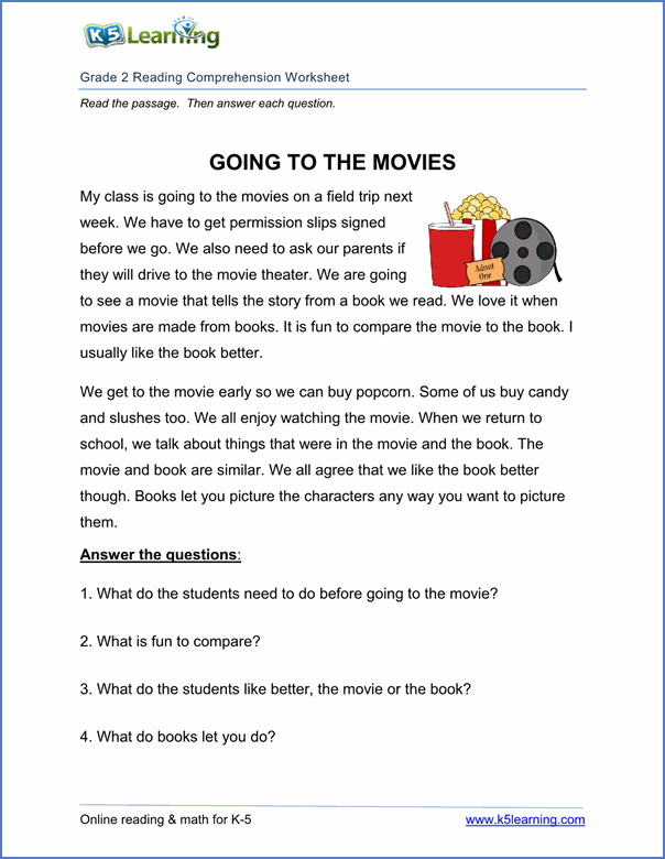 Free Printable Second Grade Reading Comprehension Worksheets