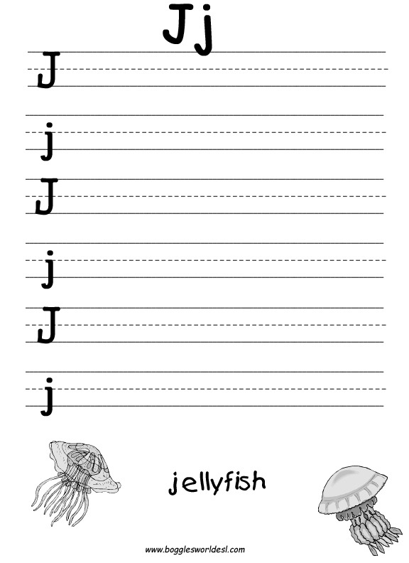 Letter J Alphabet Worksheets