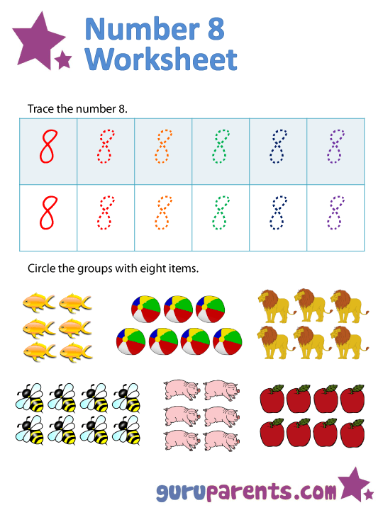 Number 8 Worksheets