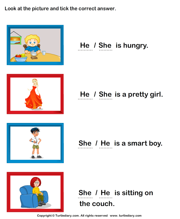 She And He Worksheet