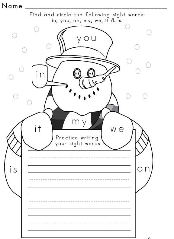 Free Sight Word Worksheets And Printables