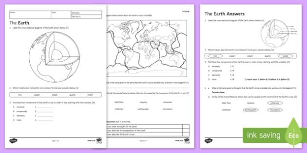 Tectonic Plates Worksheet