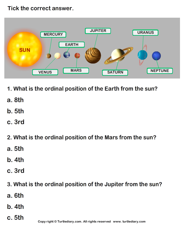 The Solar System Facts Worksheet
