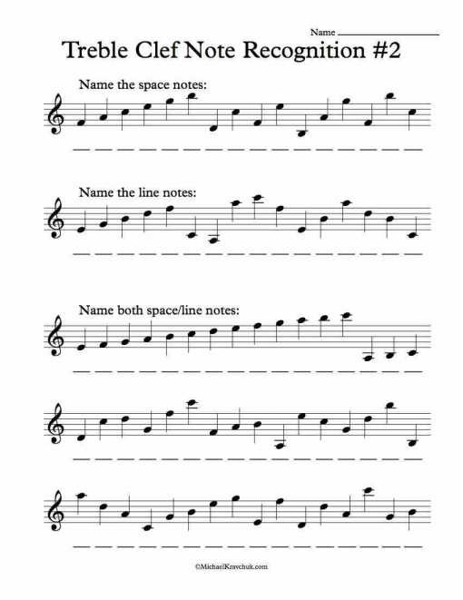 Fresh Treble Clef Worksheetstreble Clef Note Recognition Worksheet