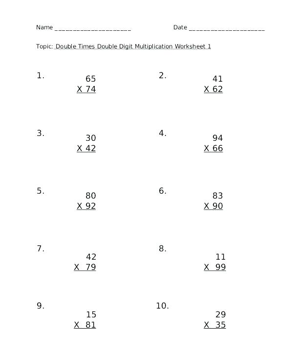 2 1 Multiplication Worksheets Ednaavenueclub 03 Multiplication