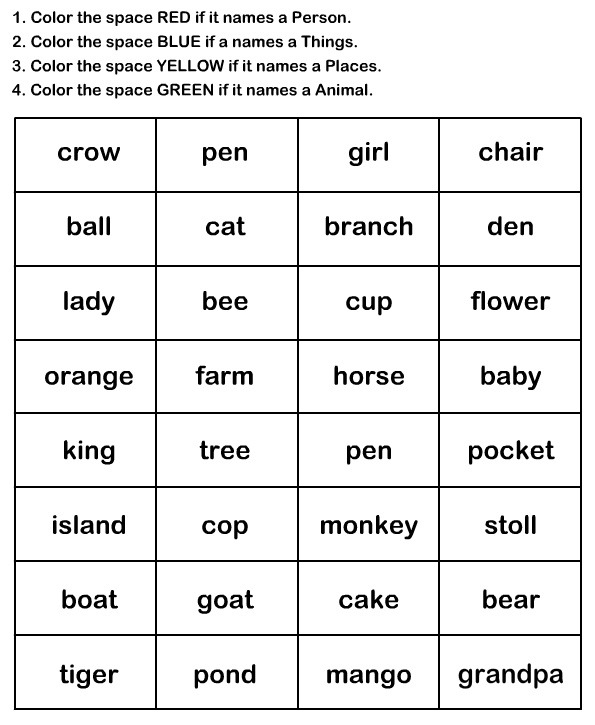 Naming Words Worksheet10