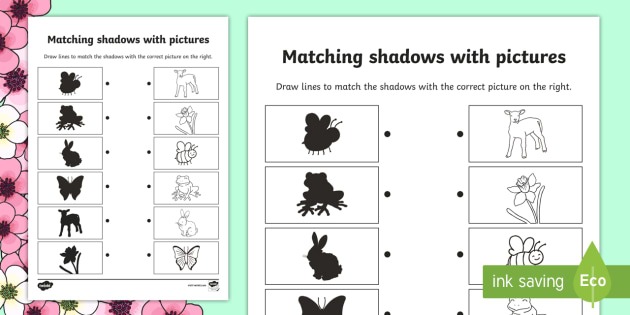 Spring Shadow Matching Worksheet