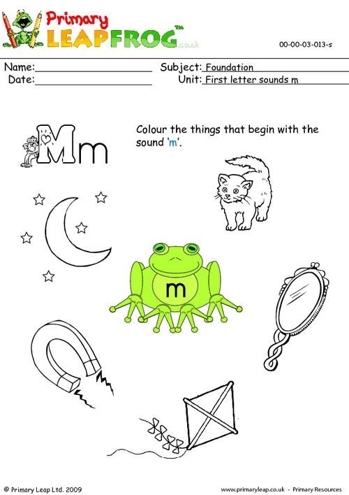 First Letter Sounds Mm