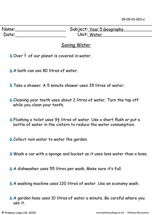 Saving Water