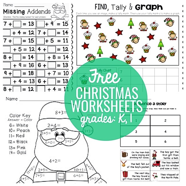 23 Festive Christmas Worksheets For K & 1st