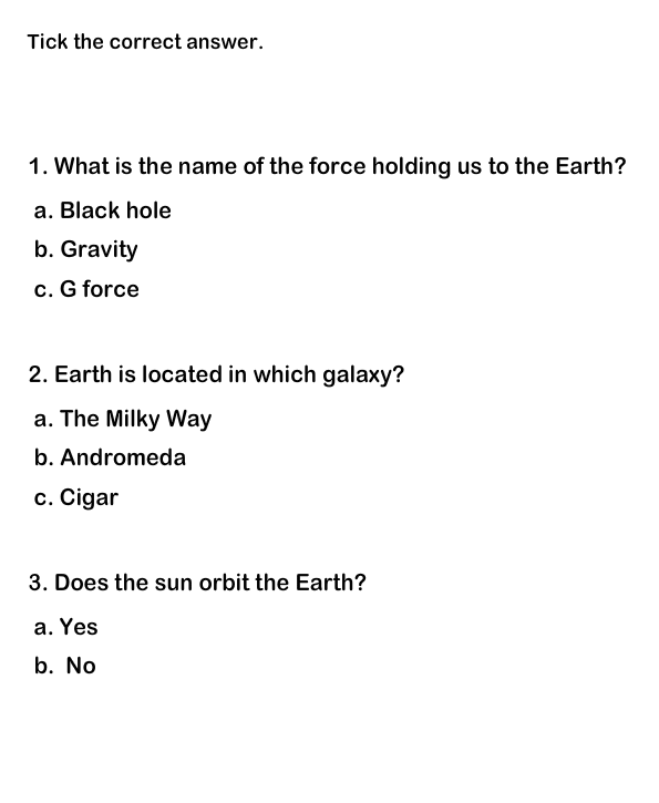 Solar System Worksheets