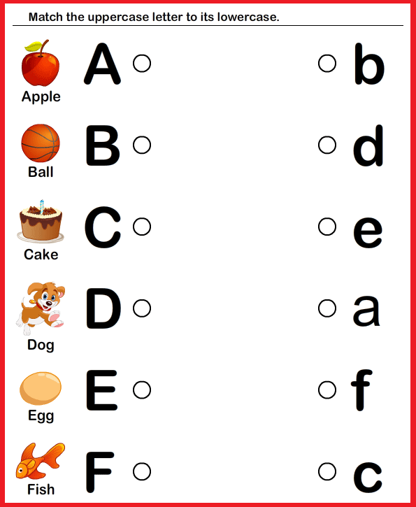 Kindergarten Worksheets  Match Upper Case And Lower Case Letters 8