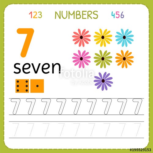 Numbers Tracing Worksheet For Preschool And Kindergarten  Writing