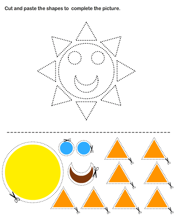 Cut And Paste Sun – Worksheets Samples