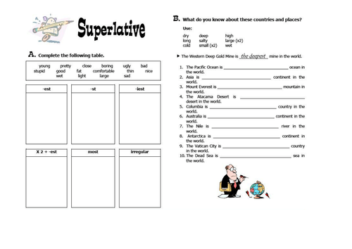 Comparative Superlative Worksheets Pdf