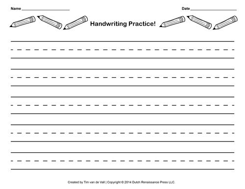 Free Handwriting Practice Paper For Kids
