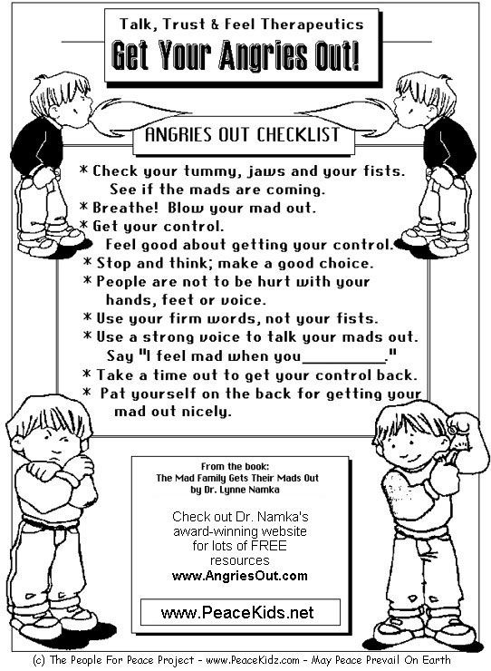 Printable Anger Management Activities