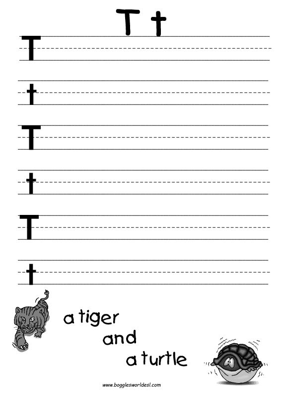 Letter T Worksheets For Preschoolers