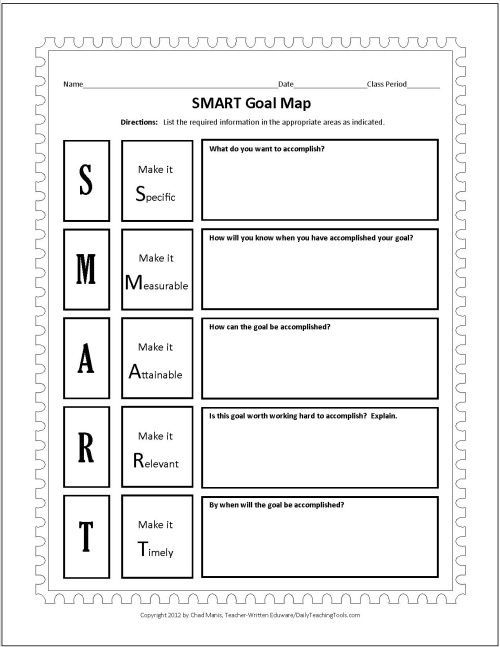 Smart Goals Worksheet