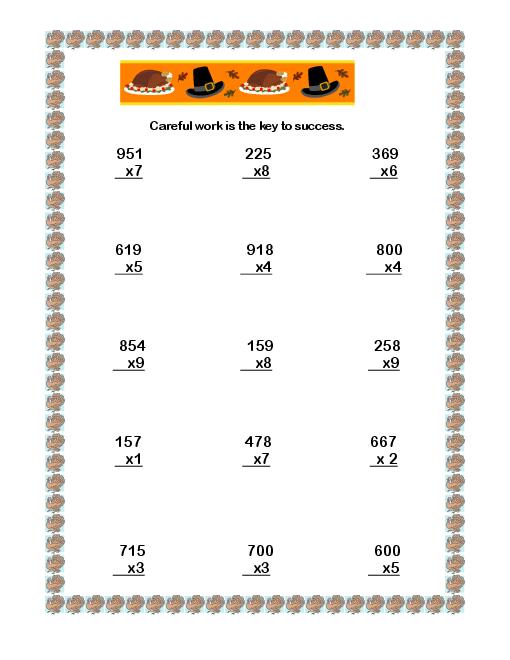 7th Grade Math Thanksgiving Worksheets â Festival Collections