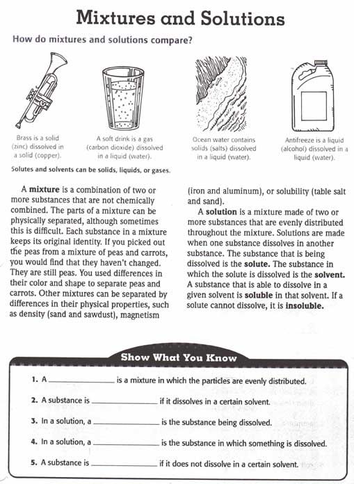 Mixtures Vs  Solutions